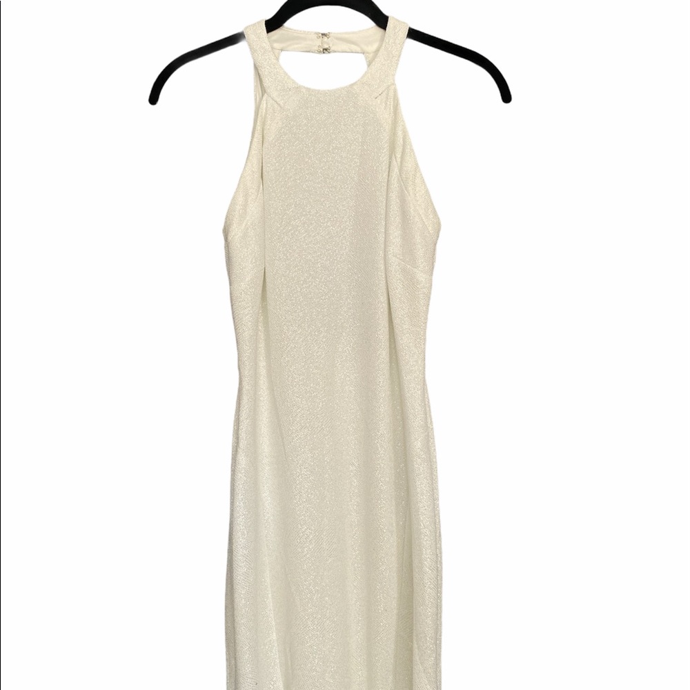 White and Silver Maxi Dress